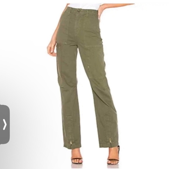 RE/DONE High Rise Cargo Military Pants in Olive Green - Picture 1 of 13